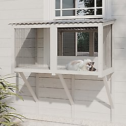 LovMor Wooden Cat Window Perch, White