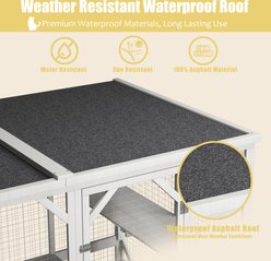 LovMor Catio Outdoor Wooden Cat House with Roof, White slide 2 of 8