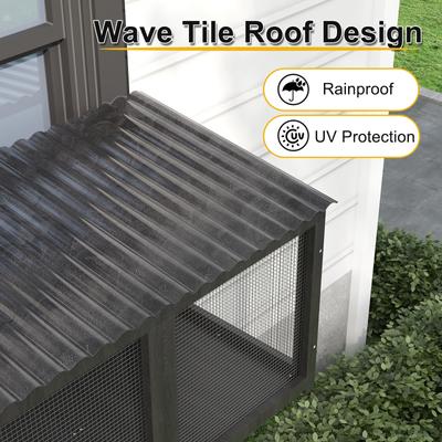 Show full view: LovMor Wooden Cat Window Perch, Grey slide 3 of 8