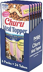 Inaba Churu Salmon Recipe Grain-Free Cat Lickable Treats Food Topper, 0.5-oz pouch, 24 count