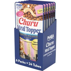 Inaba Churu Salmon Recipe Grain-Free Cat Lickable Treats Food Topper, 0.5-oz pouch, 24 count