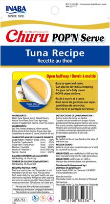 Show full view: Inaba Churu Pop'n Serve Tuna Grain-Free Lickable Cat Treats, 1.2-oz cup, 8 count slide 3 of 8