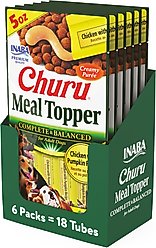 Inaba Churu Chicken with Pumpkin Recipe Dog Food Topper, 1.69-oz tube, 18 count