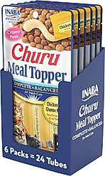 Inaba Churu Chicken with Cheese Recipe Grain-Free Cat Lickable Treats Food Topper, 0.5-oz pouch, 24 count