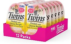 Inaba Twins Chicken with Cheese Recipe Grain-Free Cat Food Topper, 1.23-oz pouch, 12 count
