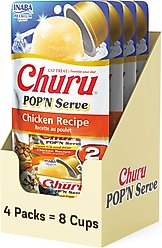 Inaba Churu Pop'n Serve Chicken Grain-Free Lickable Cat Treats, 1.2-oz cup, 8 count
