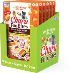 Inaba Churu Fun Bites Chicken Grain-Free Soft & Chewy Cat Treats, 0.42-oz, 18 count