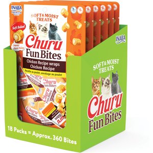 Inaba Churu Fun Bites Chicken Grain-Free Soft & Chewy Cat Treats, 0.42-oz, 18 count