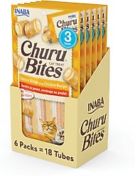 Inaba Churu Bites Chicken Wraps Chicken Recipe Grain-Free Cat Treats, 0.35-oz tube, 18 count