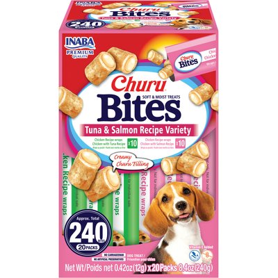 Inaba Inaba Churu Bites Wraps Tuna & Salmon Recipe Soft & Chewy Dog Treats, 0.42-oz tube, 20 count