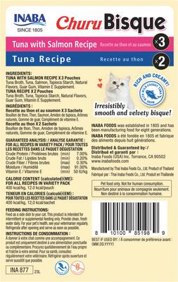 Show full view: Inaba Churu Bisque for Cats Tuna Variety Pack Lickable Cat Treats, 1.05-oz pouch, 15 count slide 3 of 11