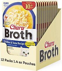 Inaba Churu for Senior 10+ Chicken & Tuna Broth Cat Lickable Treats, 1.4-oz pouch, 12 count