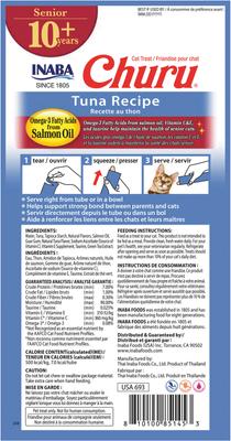 Show full view: Inaba Churu for Senior 10+ Tuna Recipe Lickable Cat Treats, 0.5-oz tube, 24 count slide 3 of 8