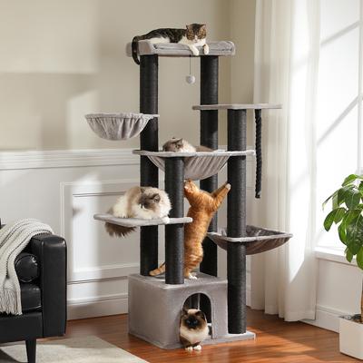 Show full view: PAWZ Road 67-in Large Hammock Polyester Cat Tree & Condo, Large, Black slide 2 of 10