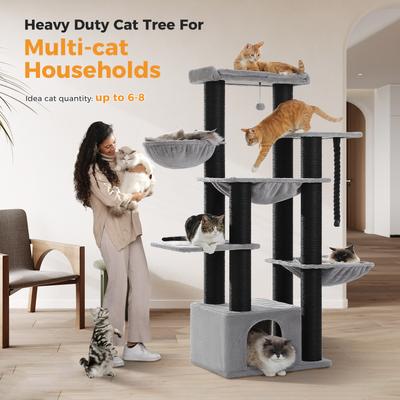 Show full view: PAWZ Road 67-in Large Hammock Polyester Cat Tree & Condo, Large, Black slide 4 of 10