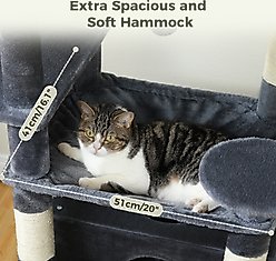 PAWZ Road 72-in Large Hammock Fleece Cat Tree & Condo, Large, Dark Gray slide 2 of 8