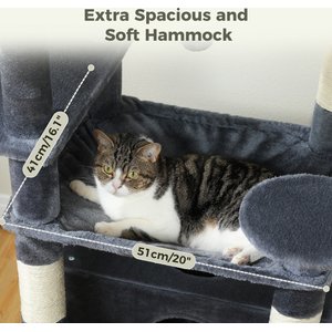 PAWZ Road 72-in Large Hammock Fleece Cat Tree & Condo, Large, Dark Gray