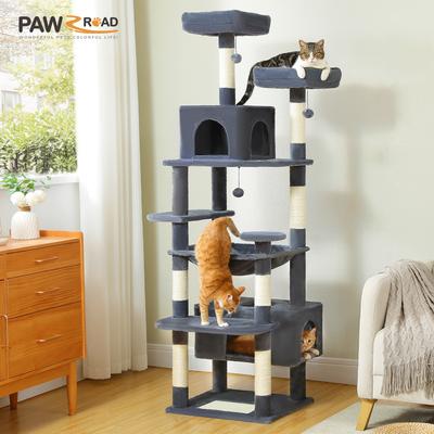 Show full view: PAWZ Road 72-in Large Hammock Fleece Cat Tree & Condo, Large, Dark Gray slide 2 of 11