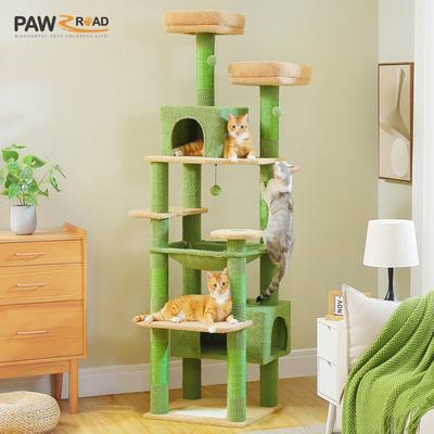 Show full view: PAWZ Road 72-in Large Hammock Fleece Cat Tree & Condo, Large, Green slide 2 of 11