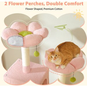 PAWZ Road 72-in Flower Large Hammock Fleece Cat Tree & Condo, Large, Pink
