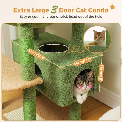 Show full view: PAWZ Road 72-in Large Hammock Fleece Cat Tree & Condo, Large, Green slide 5 of 11