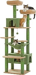 PAWZ Road 72-in Large Hammock Fleece Cat Tree & Condo, Large, Green
