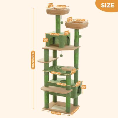Show full view: PAWZ Road 72-in Large Hammock Fleece Cat Tree & Condo, Large, Green slide 3 of 11