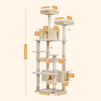 Show full view: PAWZ Road 72-in Large Hammock Fleece Cat Tree & Condo, Large, Beige slide 4 of 12