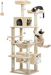 PAWZ Road 72-in Large Hammock Fleece Cat Tree & Condo, Large, Beige