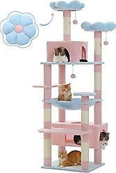 PAWZ Road 72-in Flower Large Hammock Fleece Cat Tree & Condo, Large, Blue