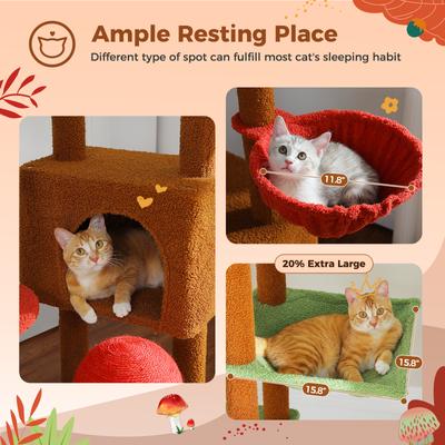 Show full view: PAWZ Road 100.4-in Adjustable Polyester Floor-to-Ceiling Cat Tree & Condo, Brown slide 5 of 10