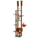 PAWZ Road 100.4-in Adjustable Polyester Floor-to-Ceiling Cat Tree & Condo, Brown