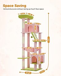 PAWZ Road 71-in Large Hammock Polyester Cat Tree & Condo, X-Large, Pink slide 2 of 7