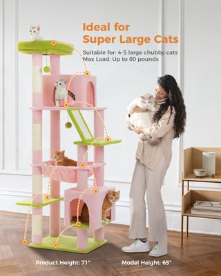 Show full view: PAWZ Road 71-in Large Hammock Polyester Cat Tree & Condo, X-Large, Pink slide 6 of 9