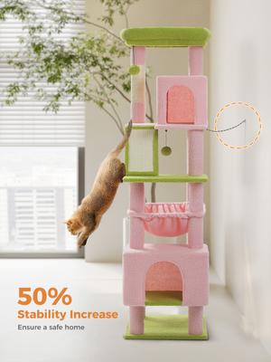 Show full view: PAWZ Road 71-in Large Hammock Polyester Cat Tree & Condo, X-Large, Pink slide 5 of 9
