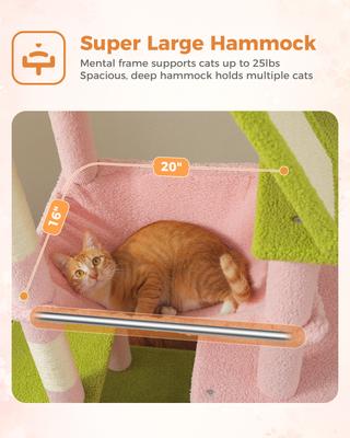Show full view: PAWZ Road 71-in Large Hammock Polyester Cat Tree & Condo, X-Large, Pink slide 4 of 9