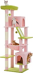 PAWZ Road 71-in Large Hammock Polyester Cat Tree & Condo, X-Large, Pink