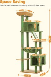 PAWZ Road 71-in Large Hammock Polyester Cat Tree & Condo, X-Large, Green slide 2 of 7