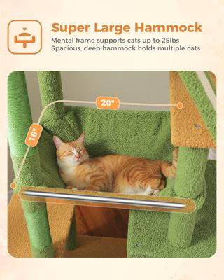 Show full view: PAWZ Road 71-in Large Hammock Polyester Cat Tree & Condo, X-Large, Green slide 6 of 9
