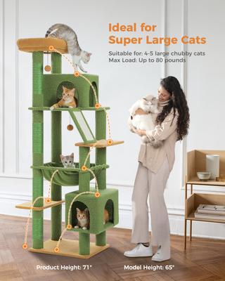 Show full view: PAWZ Road 71-in Large Hammock Polyester Cat Tree & Condo, X-Large, Green slide 4 of 9