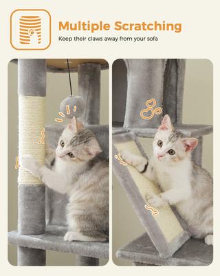 Show full view: PAWZ Road 71-in Large Hammock Polyester Cat Tree & Condo, X-Large, Gray slide 5 of 9