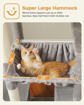 Show full view: PAWZ Road 71-in Large Hammock Polyester Cat Tree & Condo, X-Large, Gray slide 3 of 9