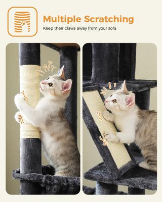 Show full view: PAWZ Road 71-in Large Hammock Polyester Cat Tree & Condo, X-Large, Dark Gray slide 5 of 9