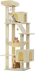 PAWZ Road 71-in Large Hammock Polyester Cat Tree & Condo, X-Large, Beige
