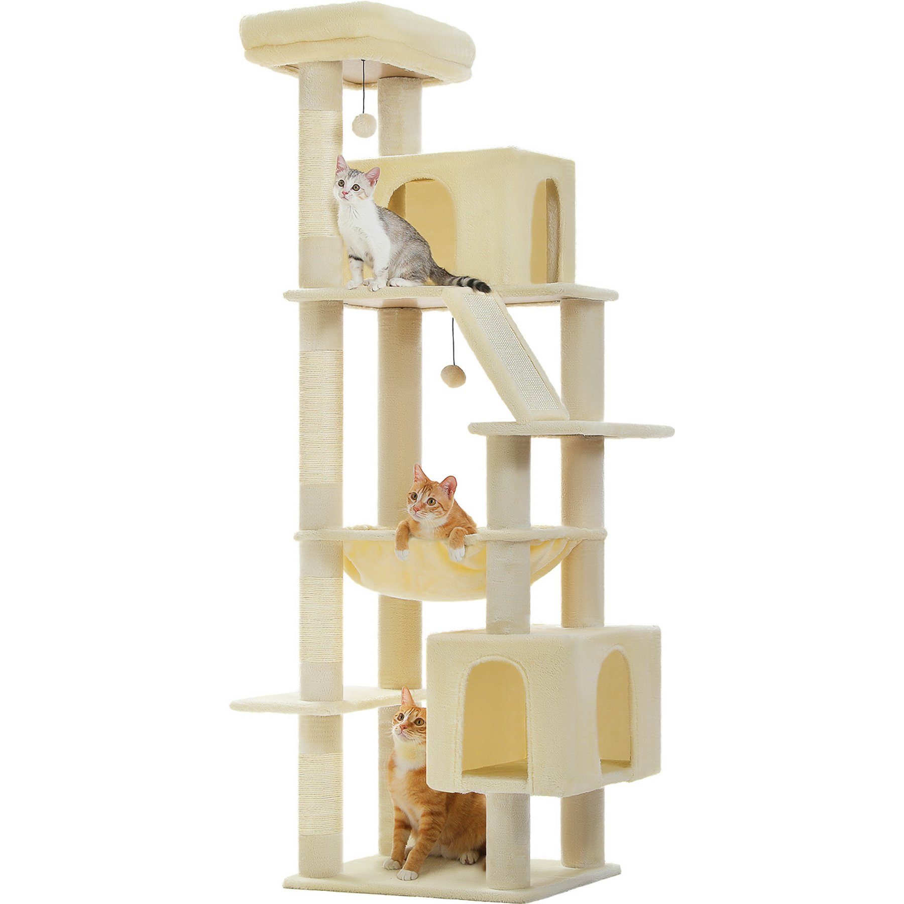 PAWZ Road 71-in Large Hammock Polyester Cat Tree & Condo, X-Large, Beige