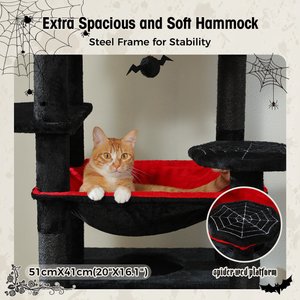 PAWZ Road 72-in Gothic Large Hammock Fleece Cat Tree & Condo, Black, Large