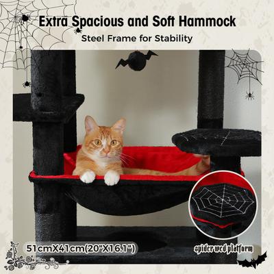 Show full view: PAWZ Road 72-in Gothic Large Hammock Fleece Cat Tree & Condo, Black, Large slide 4 of 9