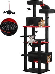 PAWZ Road 72-in Gothic Large Hammock Fleece Cat Tree & Condo, Black, Large