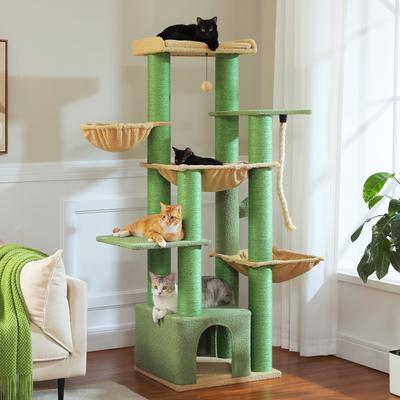Show full view: PAWZ Road 67-in Large Hammock Polyester Cat Tree & Condo, Large, Green slide 7 of 10