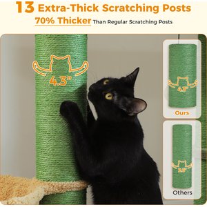 PAWZ Road 67-in Large Hammock Polyester Cat Tree & Condo, Large, Green